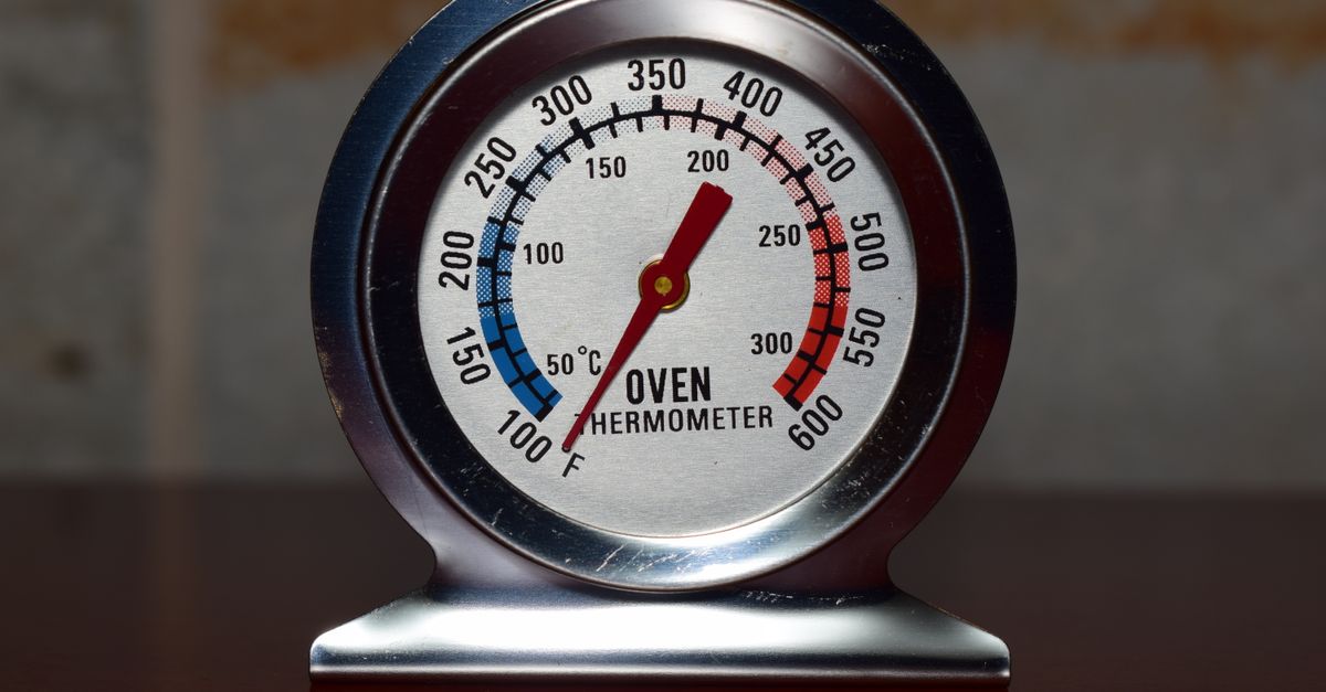 Termômetro de forno com mostrador analógico